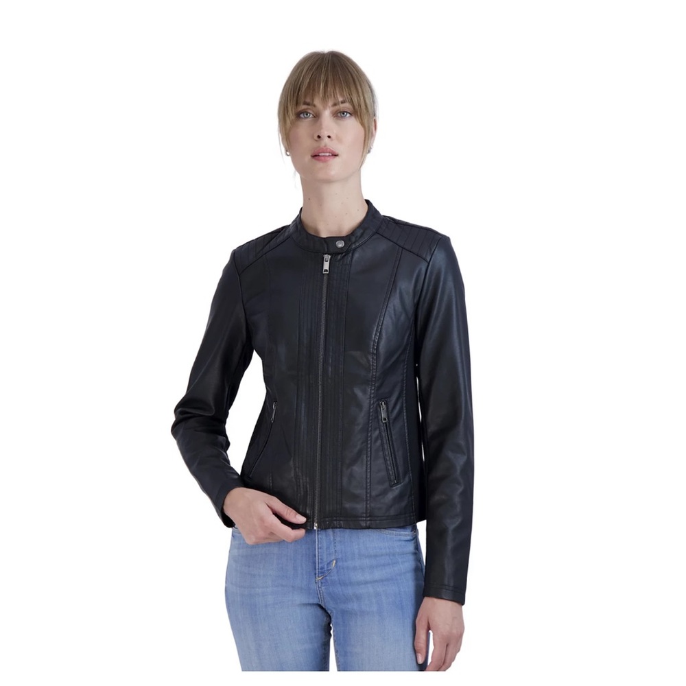 Sebbys Women's Black Leather Jacket